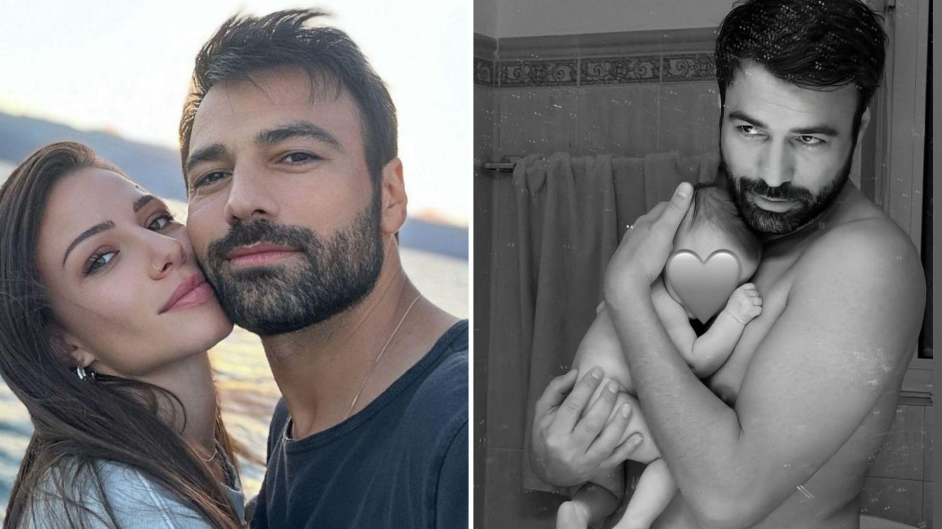 Ο Ανδρέας Γεωργίου ποζάρει αγκαλιά με την τριών μηνών κόρη του