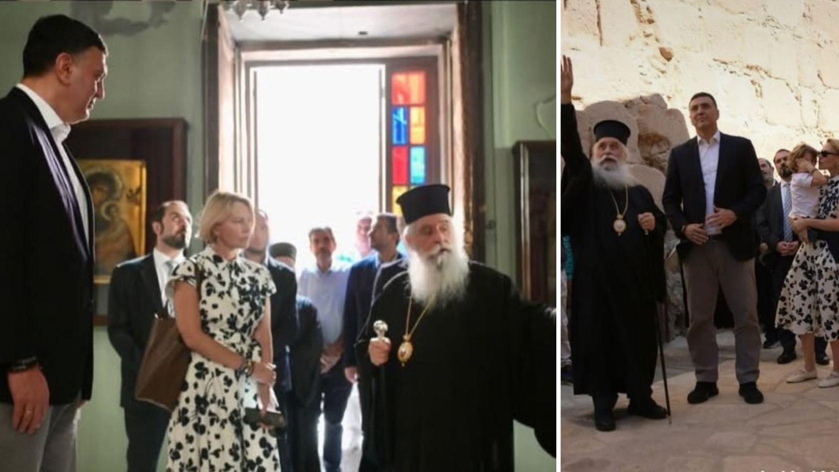 Βασίλης Κικίλιας και Τζένη Μπαλατσινού οικογενειακώς στη Μονή Σινά