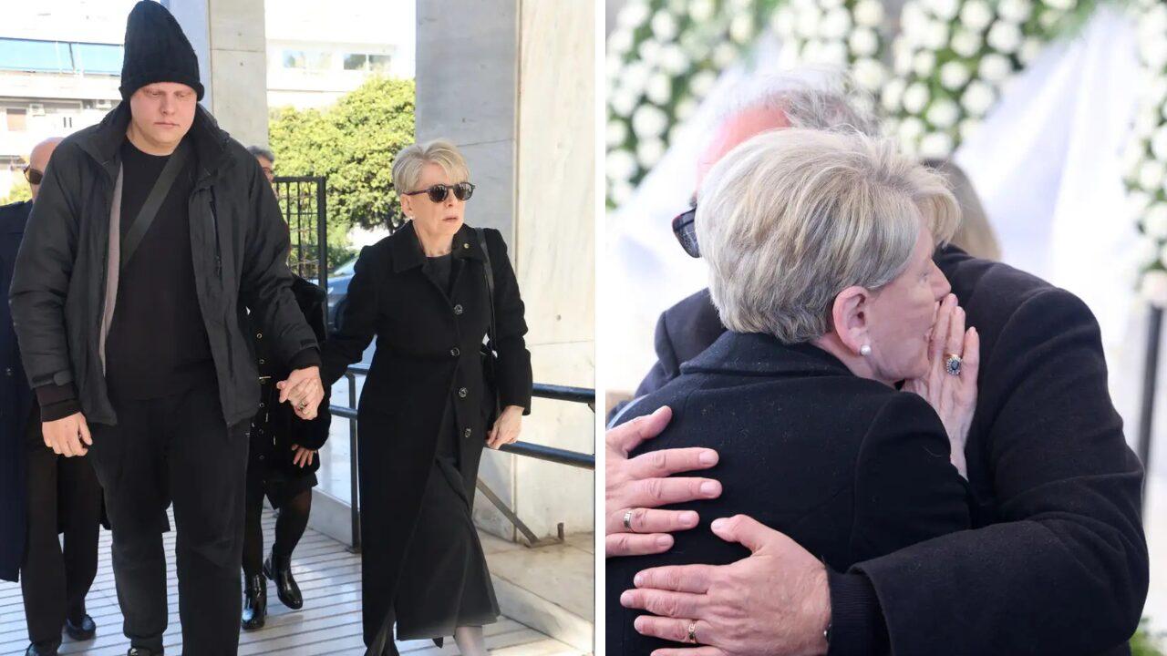 Σύλβια Ακρίτα: Συντετριμμένη η Έλενα Ακρίτα στην κηδεία της μητέρας της