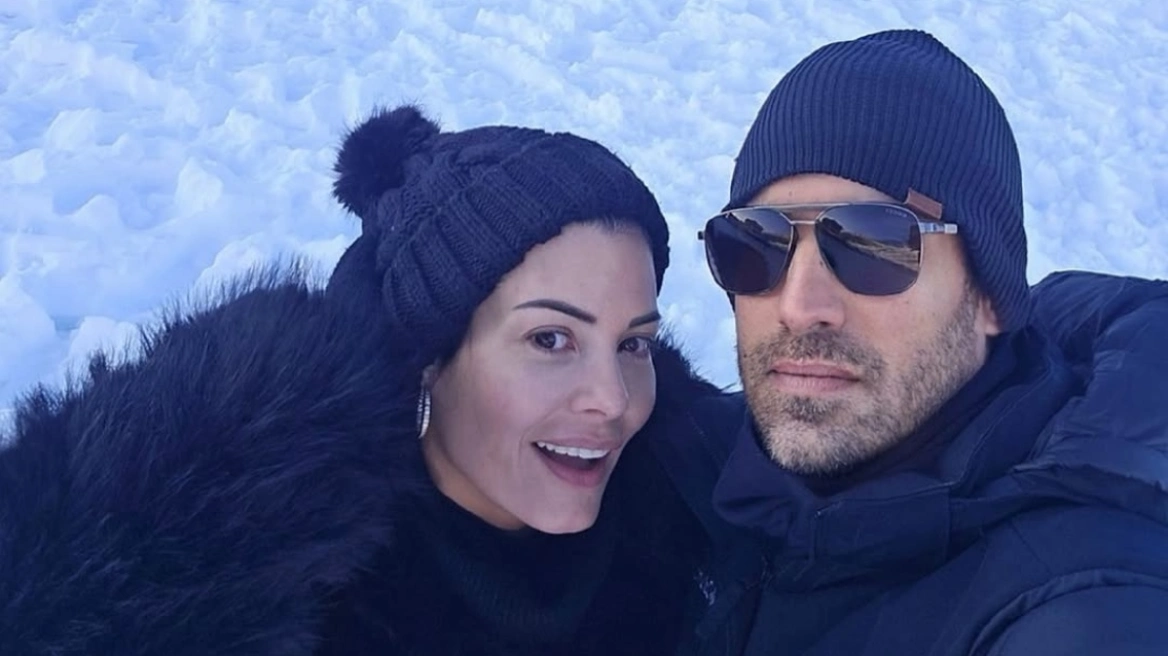 Μαρία Κορινθίου: Με τον Γιώργο Καραθανάση σε χιονισμένο τοπίο